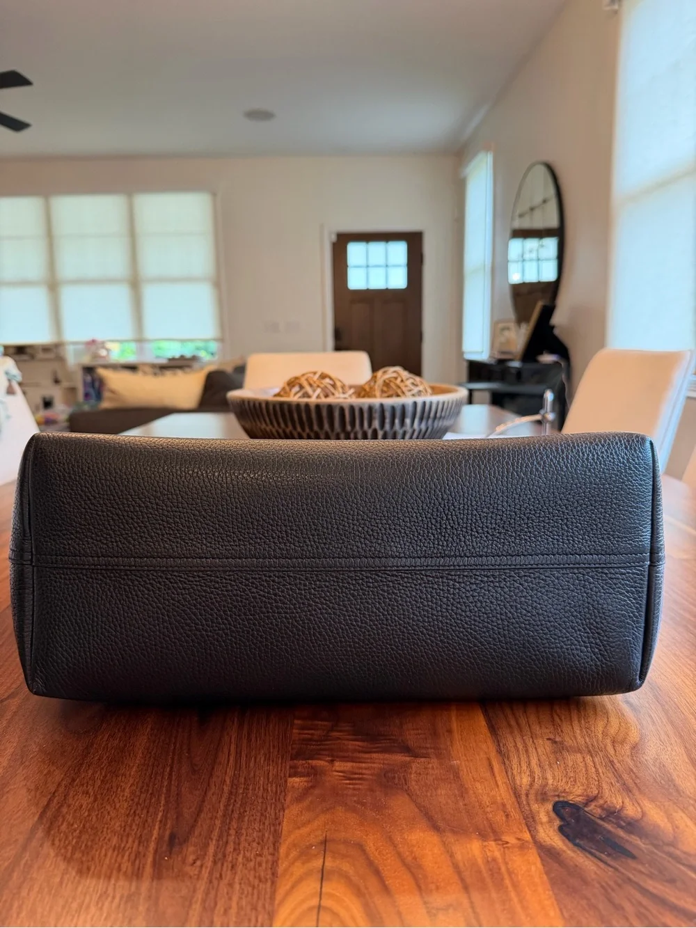 Cuyana Classic Leather Tote Pebbled Black With Insert